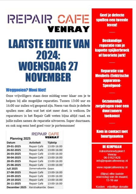 Lees meer over het artikel Eerstvolgende editie op 27 november 2024